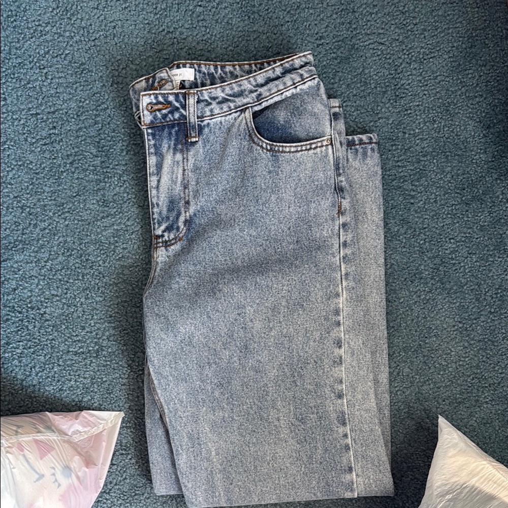 Forever 21 Light Blue Washed Denim Jeans